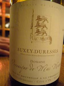 Auxey-Duresses 2002 domaine Véronique de Mac Mahon