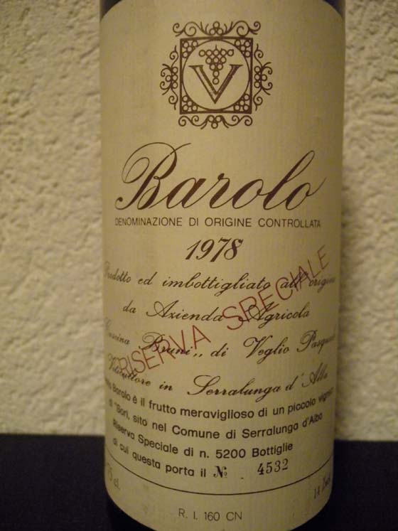 Barolo Riserva Speciale 1978