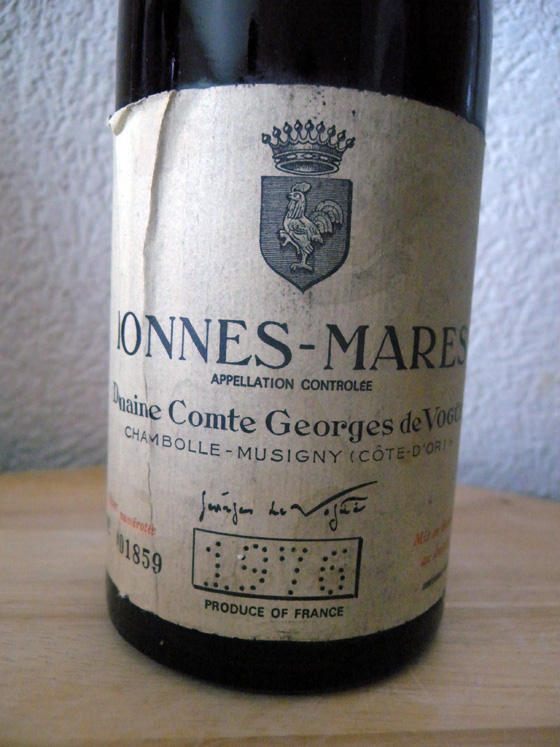 Bonnes-Mares 1976 du domaine Comte Georges de Vogüe