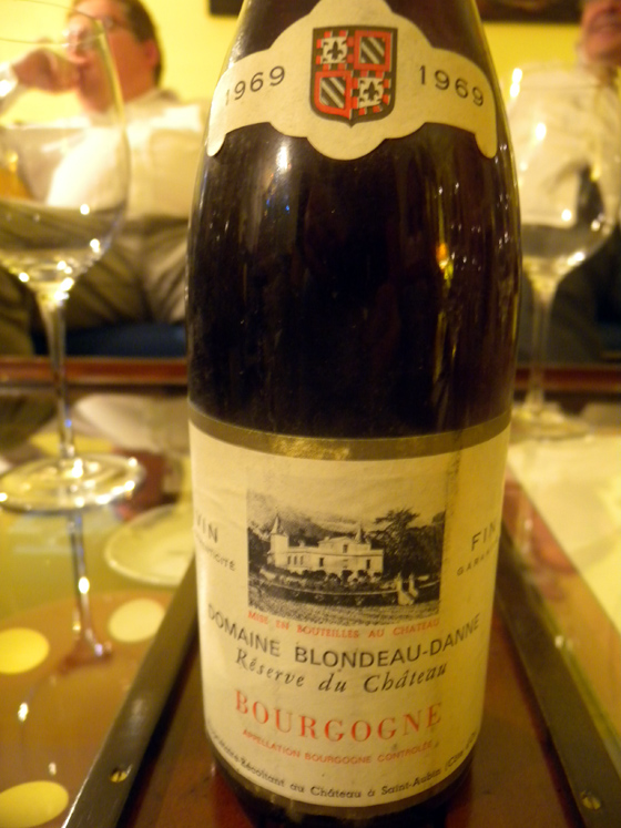 Bourgogne rouge Réserve du château 1969 du Domaine Blondeau-Danne