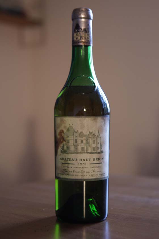 Château Haut-Brion blanc 1970 bouteille