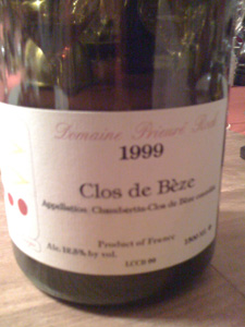 Clos de Bèze 1999 du Domaine Prieuré-Roch