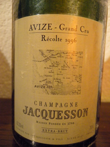 Jacquesson Avize Grand Cru 1996 étiquette