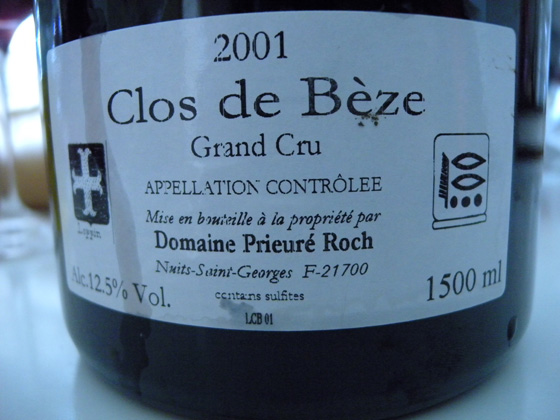 Magnum Clos de Bèze Grand Cru 2001 du Domaine Prieuré Roch