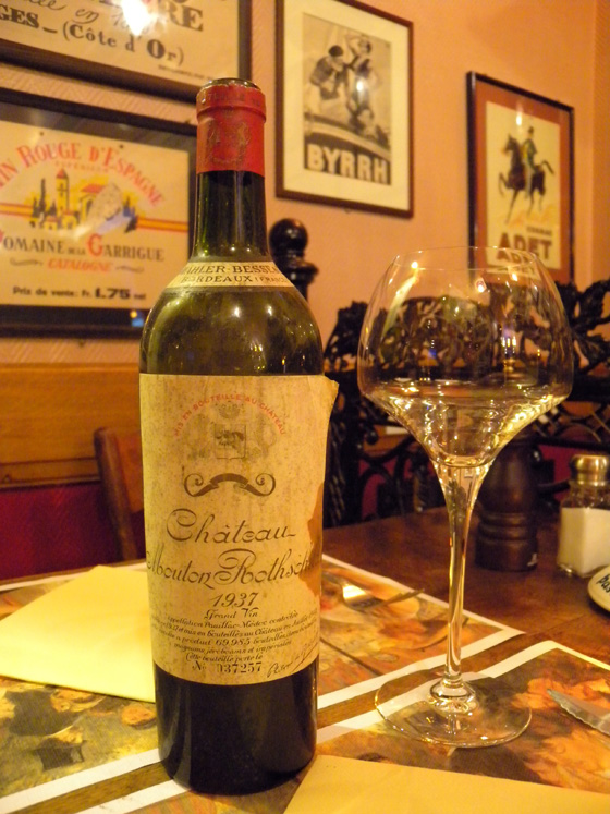 Mouton 1937 bouteille