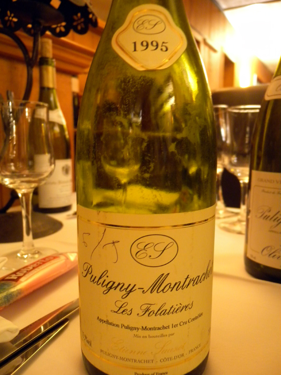 Puligny-Montrachet Les Folatières 1995 d'Etienne Sauzet
