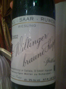 Riesling Spätlese 11 2002 d'Egon Müller