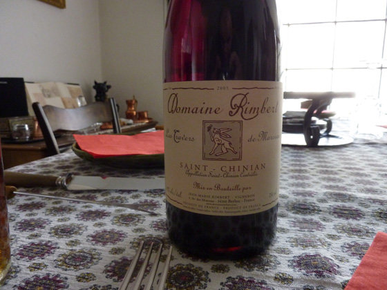 Saint Chinian 2005 les Travers de Marceau du Domaine Rimbert