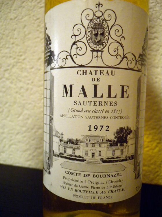 Sauternes Château de Malle 1972