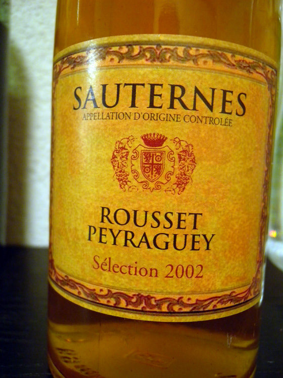 Sauternes Domaine Rousset-Peyraguey 2002