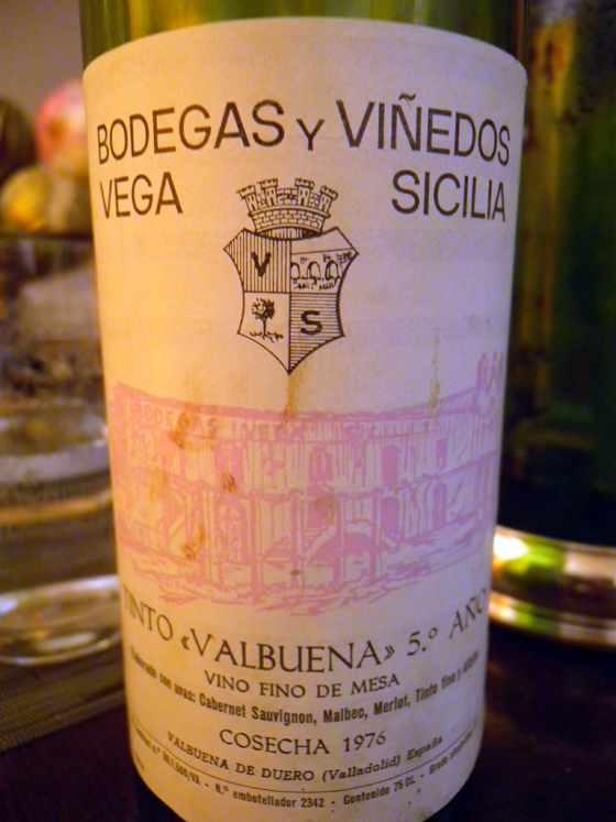 Valbuena 5 año Cosecha 1976 de Vega Sicilia