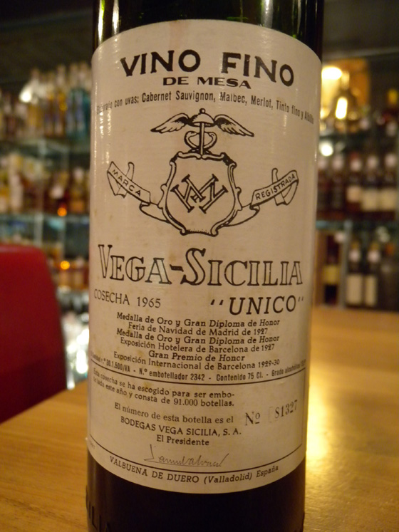 Vega Sicilia Unico 1965