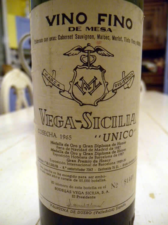 Vega Sicilia Unico 1965