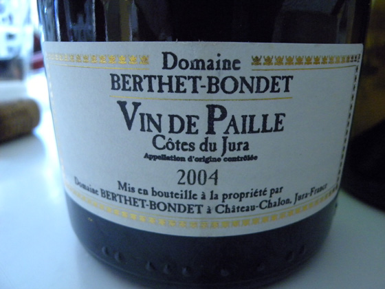 Vin de paille 2004 du domaine Berthet-Bondet