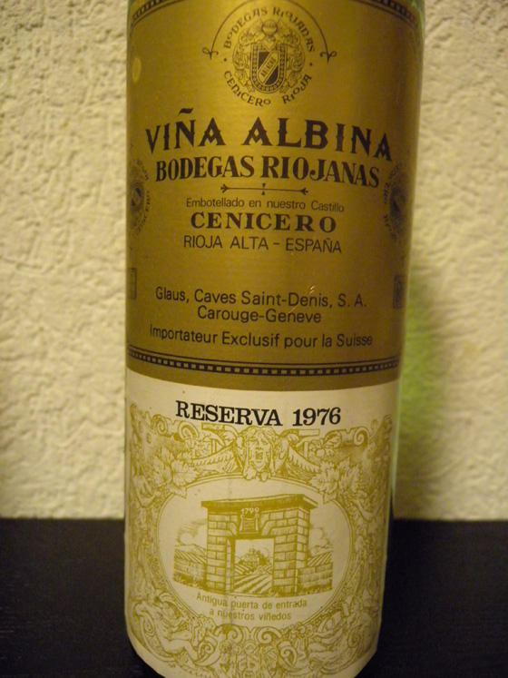 Vina Albina Cenicero Reserva 1976