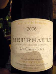 jéroboam de Meursault Les Casse-Têtes 2006 domaine Tessier