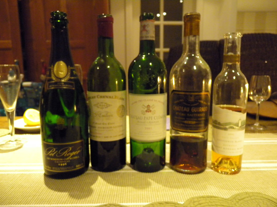les vins de la soirée