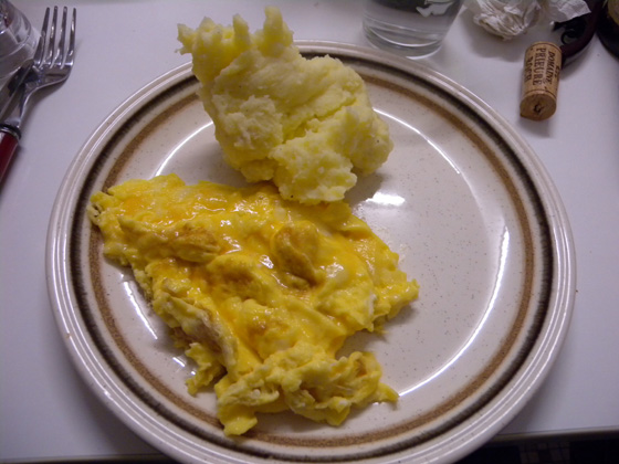 omelette et pommes de terre